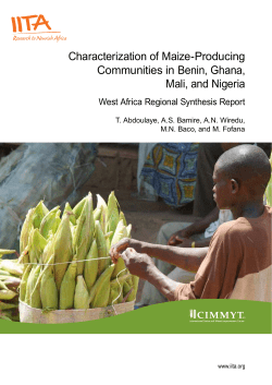 Characterization of Maize-Producing Communities in Benin, Ghana