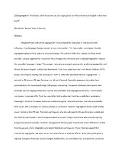 (De)Segregation: The impact of de-facto and de
