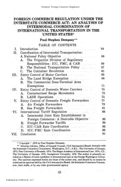 FOREIGN COMMERCE REGULATION UNDER THE INTERSTATE