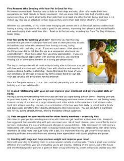 Five Reasons Why Bonding with Your Pet is Good for