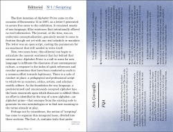 Editorial No1 / Scripting Aslı &Ccedil; avu sog˘lu FQA