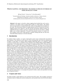 Phone mapping and prosodic transfer in speech synthesis of similar