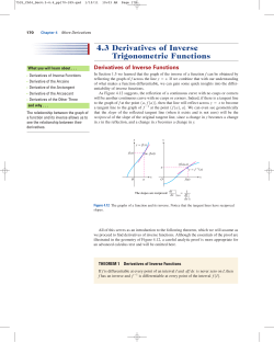 4.3 Derivatives of Inverse Trigonometric Functions
