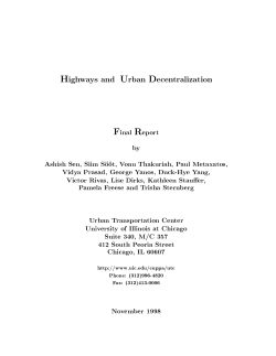 Highways and Urban Decentralization