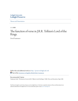 The function of verse in JRR Tolkien`s Lord of the