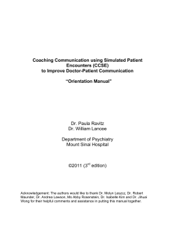 Improving Therapeutic Communication in Difficult Treatment