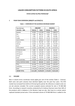 liquor consumption patterns in south africa