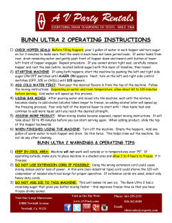 BUNN ULTRA 2 OPERATING INSTRUCTIONS