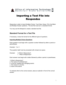 Importing a Text File into Respondus