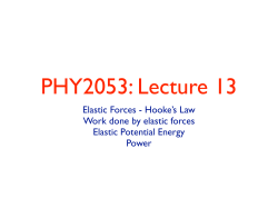 Elastic Forces - Hooke`s Law Work done by elastic forces Elastic