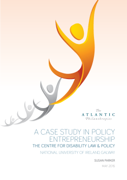 a case study in policy entrepreneurship