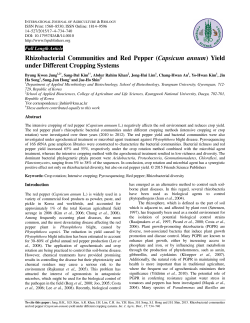 Rhizobacterial Communities and Red Pepper