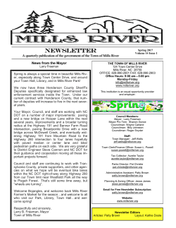 NEWSLETTER - Town of Mills River