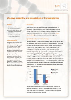 De novo assembly and annotation of transcriptomes