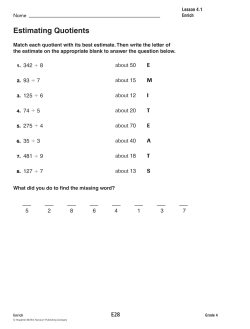 Estimating Quotients