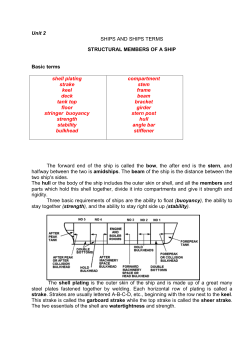 Unit 2 SHIPS AND SHIPS TERMS STRUCTURAL MEMBERS OF A