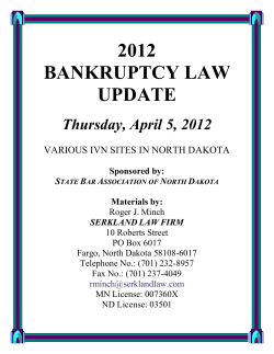 2012 BANKRUPTCY LAW UPDATE Thursday, April 5, 2012