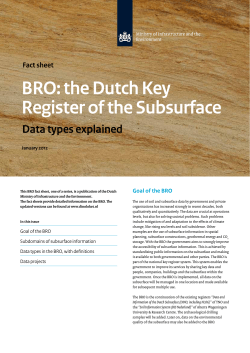 BRO: the Dutch Key Register of the Subsurface