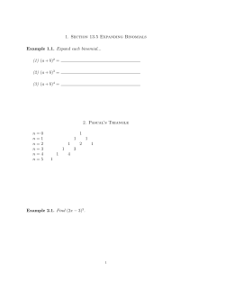1. Section 13.5 Expanding Binomials
