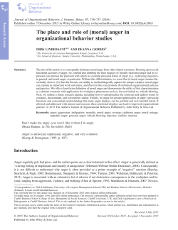 The place and role of (moral) anger in organizational behavior studies