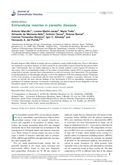 marcilla et al EVs in parasitic diseases JEV 2014