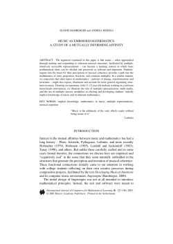 Music as Embodied Mathematics - The Center for Connected