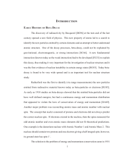 1 INTRODUCTION The discovery of radioactivity by Becquerel