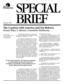The Contract with America and Tax Refor m House