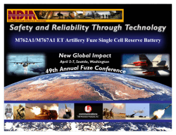 M762A1/M767A1 ET Artillery Fuze Single Cell Reserve Battery