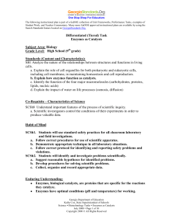Enzymes as Catalysts