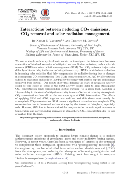 Interactions between reducing CO2 emissions, CO2 removal and