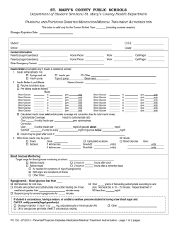 PS 132 Parental Physician Diabetes Medication Medical