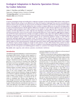 Ecological Adaptation in Bacteria: Speciation Driven by Codon