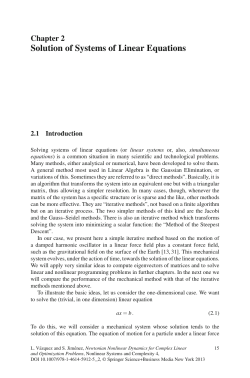 Solution of Systems of Linear Equations