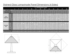 Stained Glass Lampshade Panel Dimensions (4 Sides)