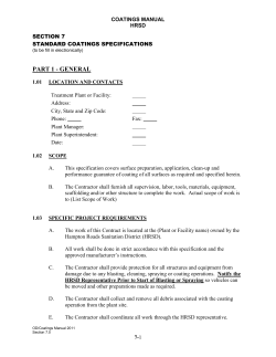 Standard Coating Specifications