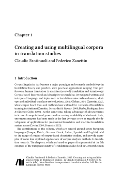 Chapter 1 Creating and using multilingual corpora in translation