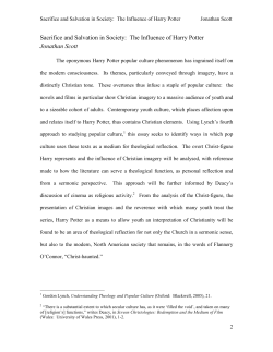 Sacrifice and Salvation in Society: The Influence of Harry Potter