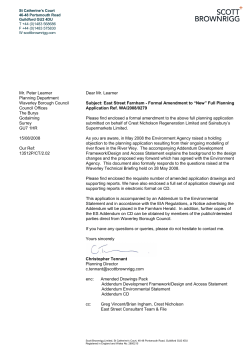 Dear Mr. Learner Subject: East Street Farnham