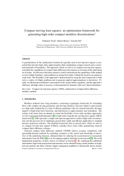 Compact moving least squares - Division of Applied Mathematics