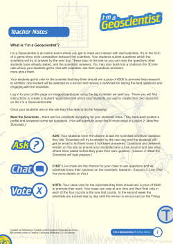 + - Teacher Notes - I`m a Geoscientist