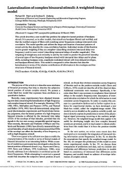 Lateralization of Complex Binaural Stimuli: a Weighted
