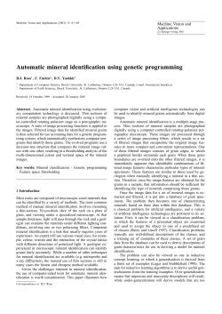 Automatic mineral identification using genetic programming