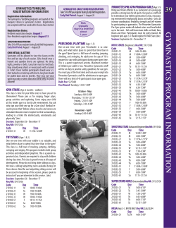 gymnastics program informa tion