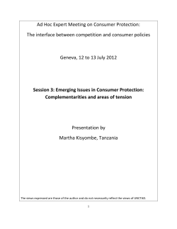 COMPETITION AND CONSUMER PROTECTION POLICY: A