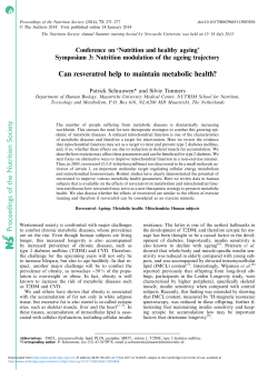 Can resveratrol help to maintain metabolic health?