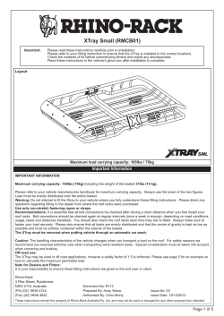 Rhino-Rack - Fitting Instructions - Accessories