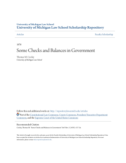 Some Checks and Balances in Government