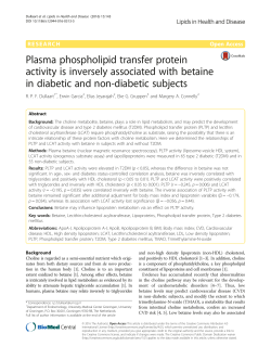 Plasma phospholipid transfer protein activity is inversely associated