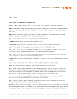 Fact Sheet - The Barnes Foundation
